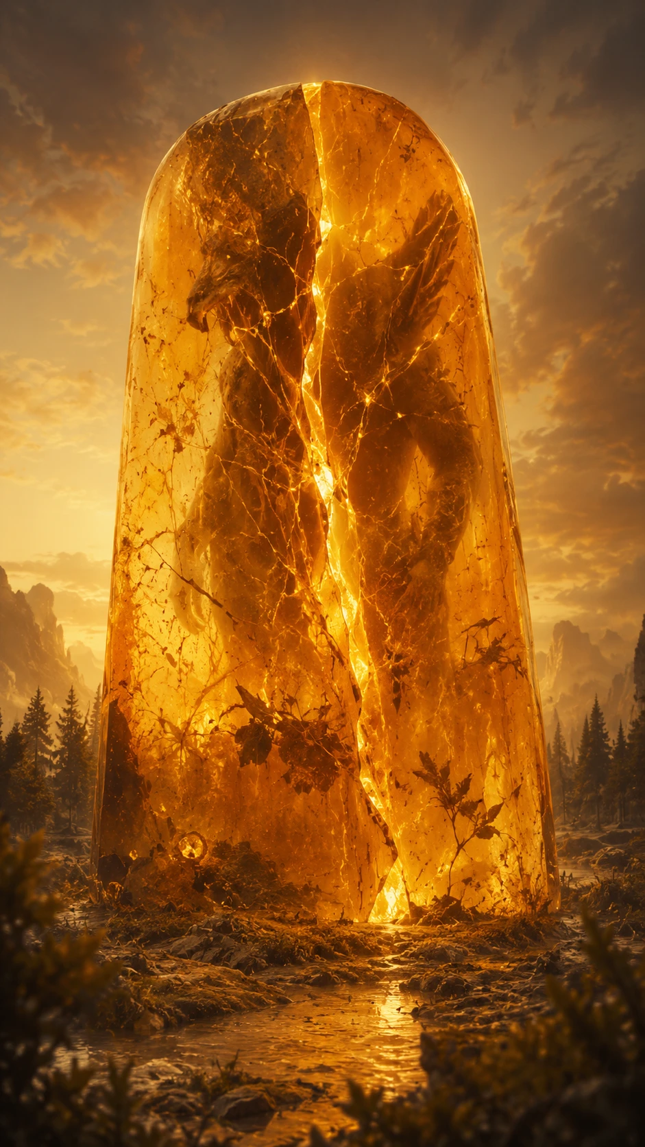 Unsettling amber formation that seems to wait